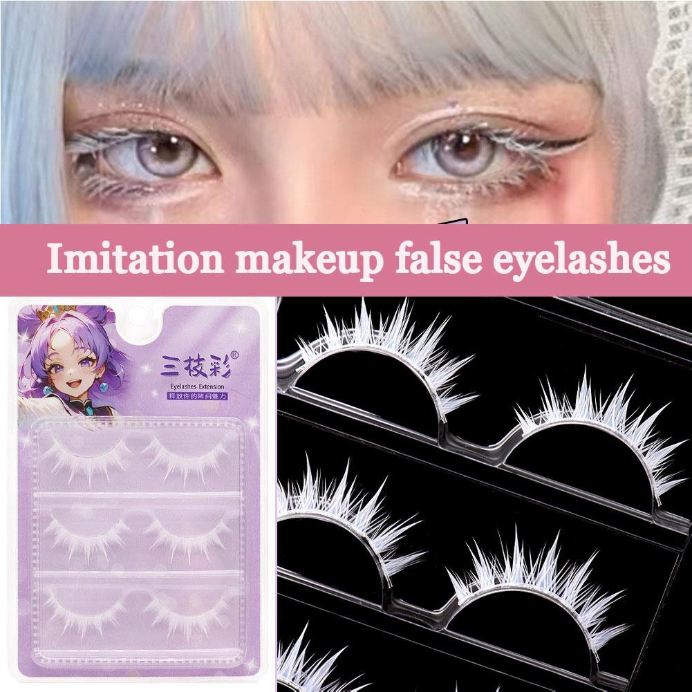 Anime Cosplay Lashes - Белые накладные ресницы для косплея, имитация