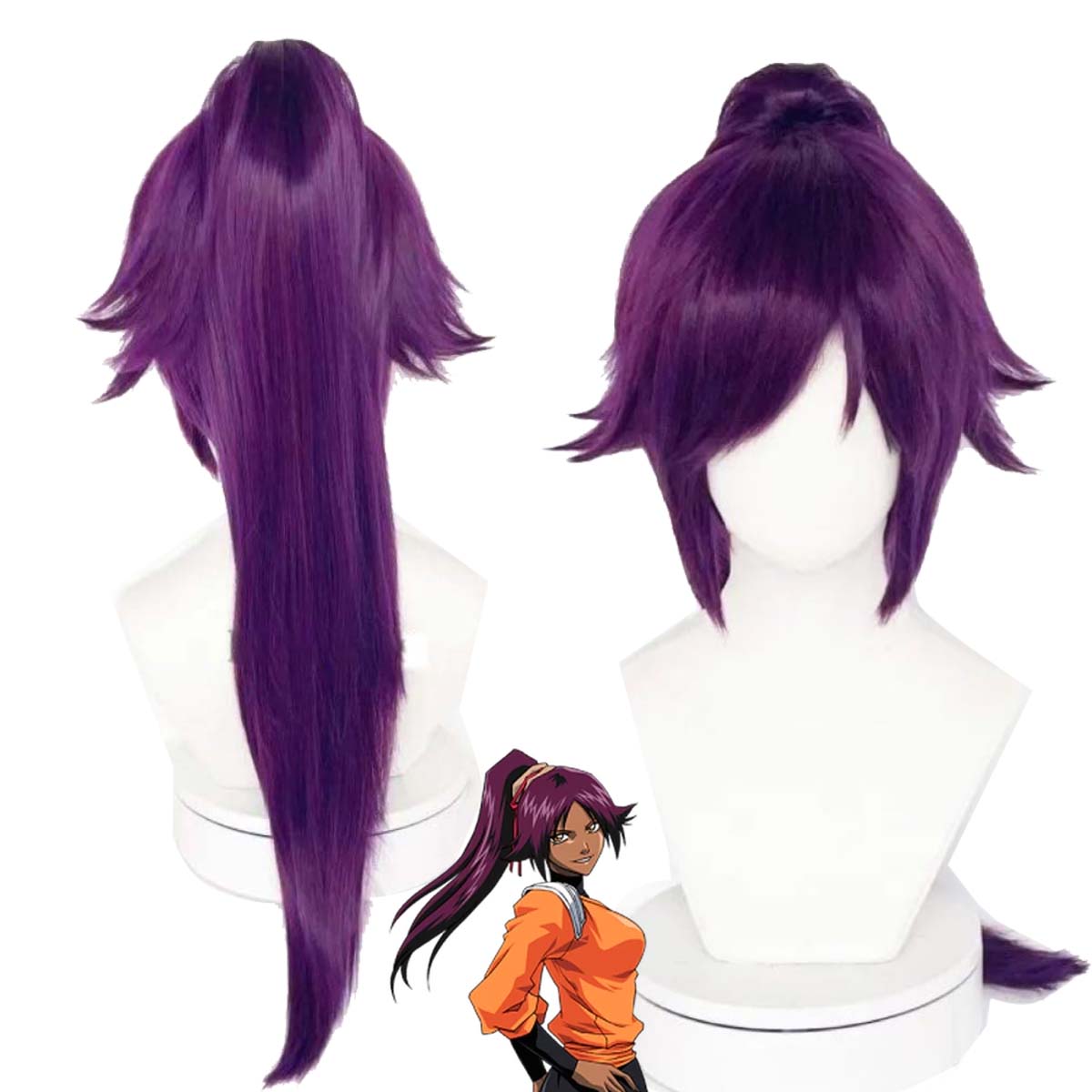 Bleach Captain Coat - Shihouin Yoruichi Косплей Парики Высокотемпературное волокно