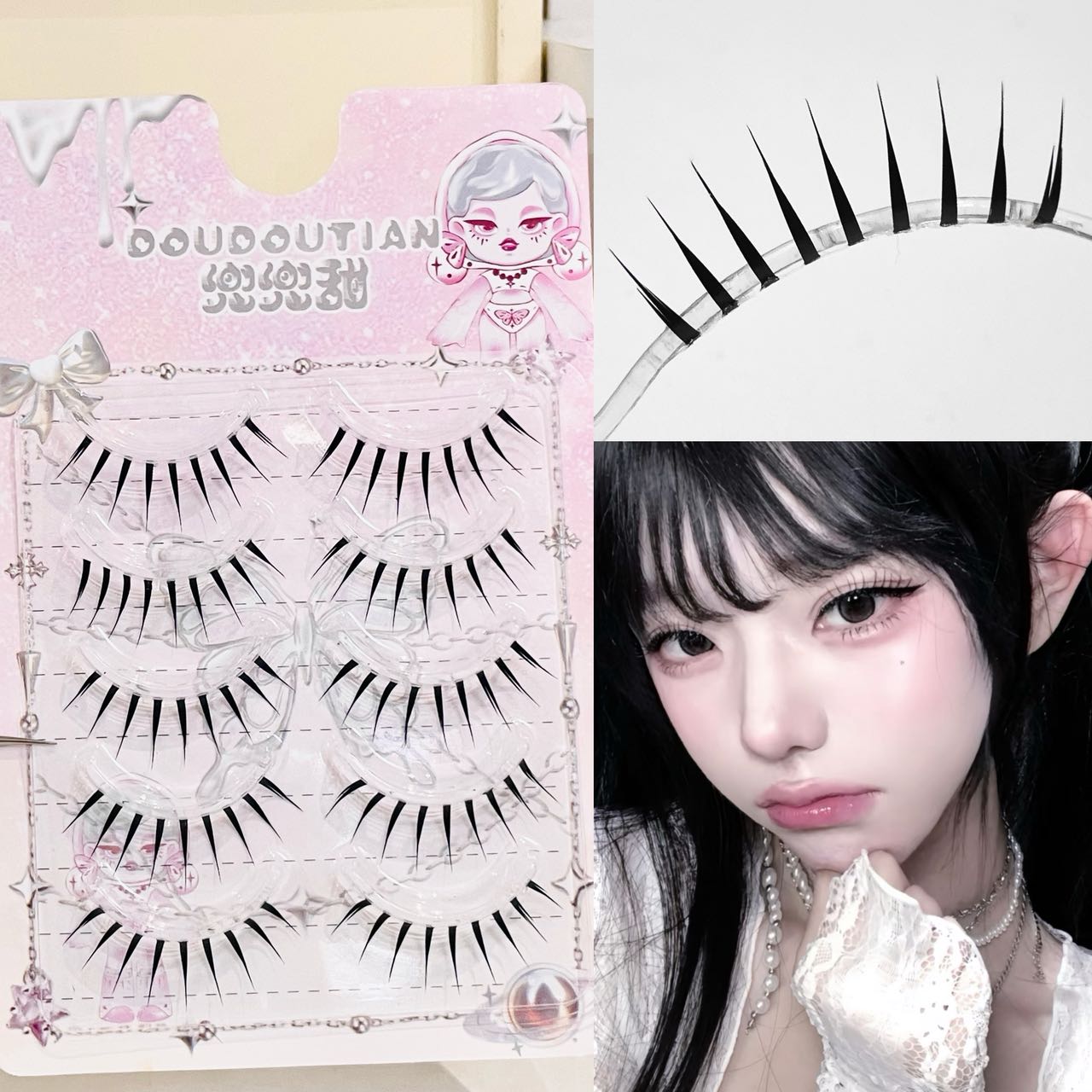 Anime Cosplay Lashes - Накладные ресницы Doudoutian Wet Look Spiky