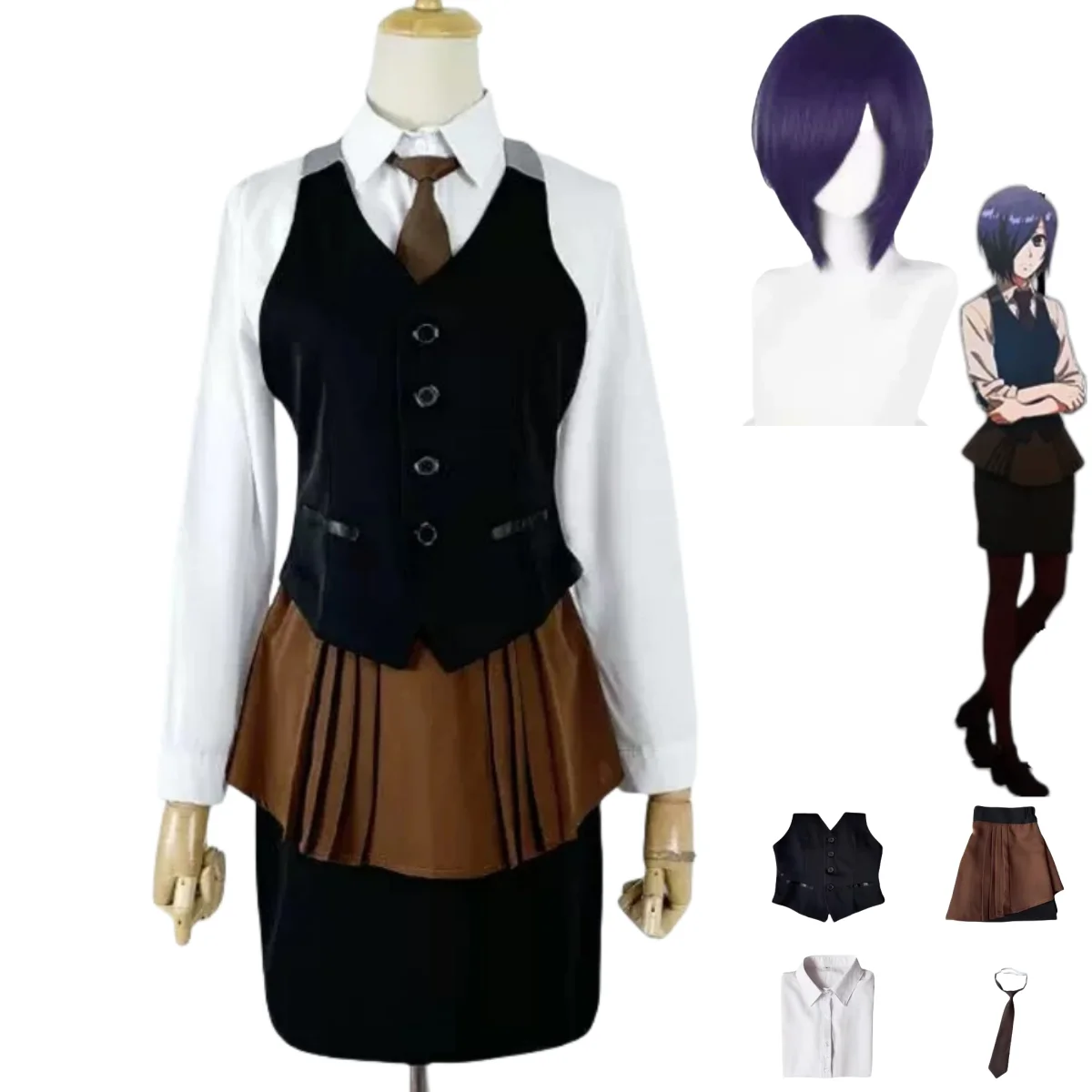 Аниме «Токийский гуль» — костю – обзор и цена Anime Cosplay Tokyo Ghoul